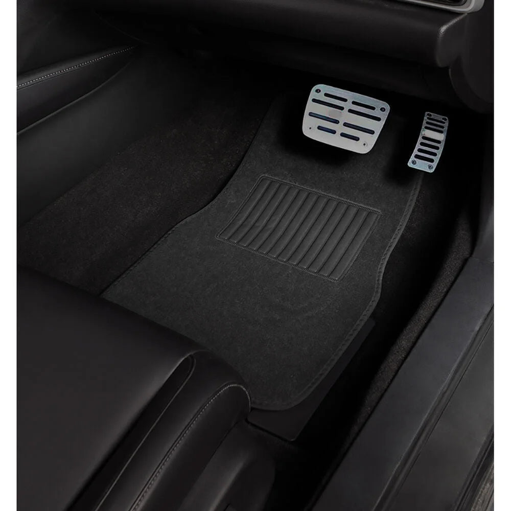 4pcs Car Floor Mats Front Rear Rubber Black Universal Fit