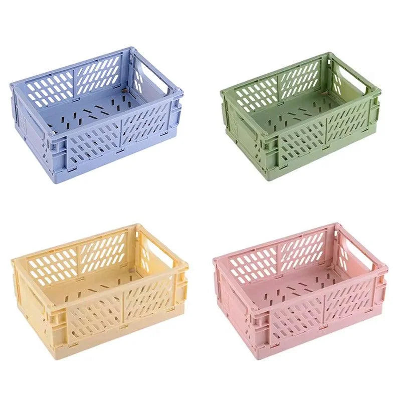 4PCS Collapsible Plastic Storage Box Desktop Organizer