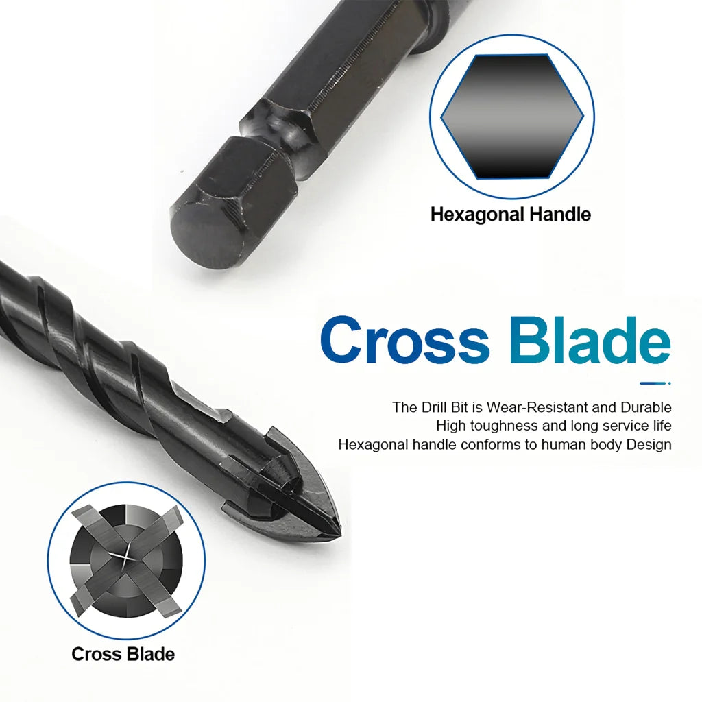 4PCS Drill Set Hex Tile Drill Bit Glass Ceramic Bric Hex