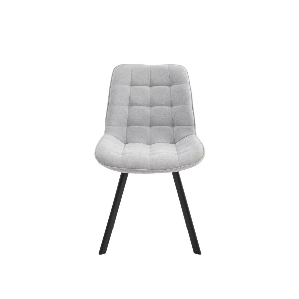 4PCS Neo Softy Light Grey Fabric Dining Chairs - Furniture