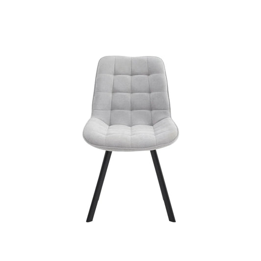 4PCS Neo Softy Light Grey Fabric Dining Chairs - Furniture