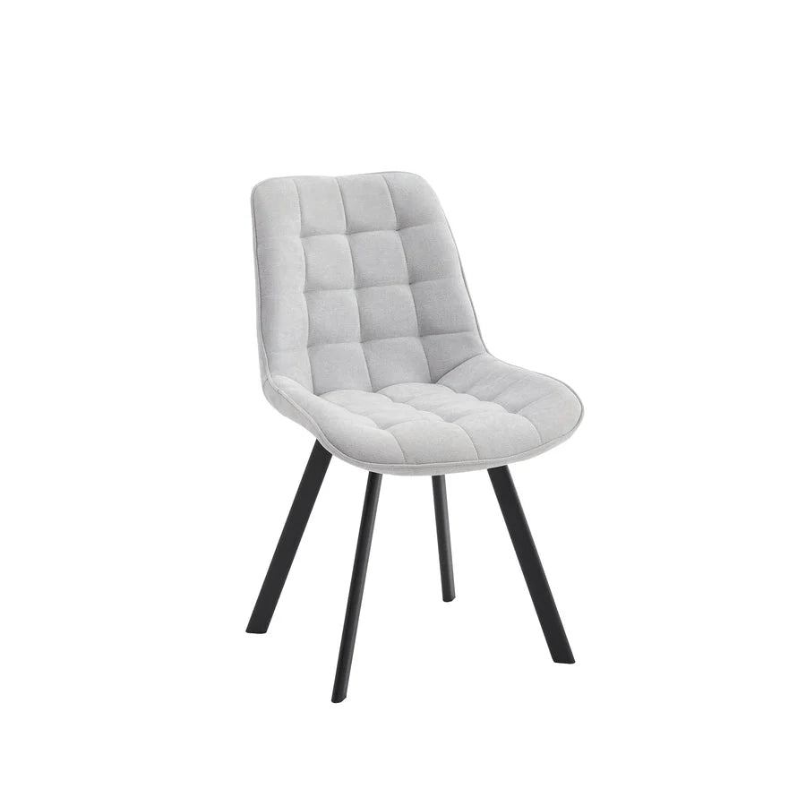 4PCS Neo Softy Light Grey Fabric Dining Chairs - Furniture