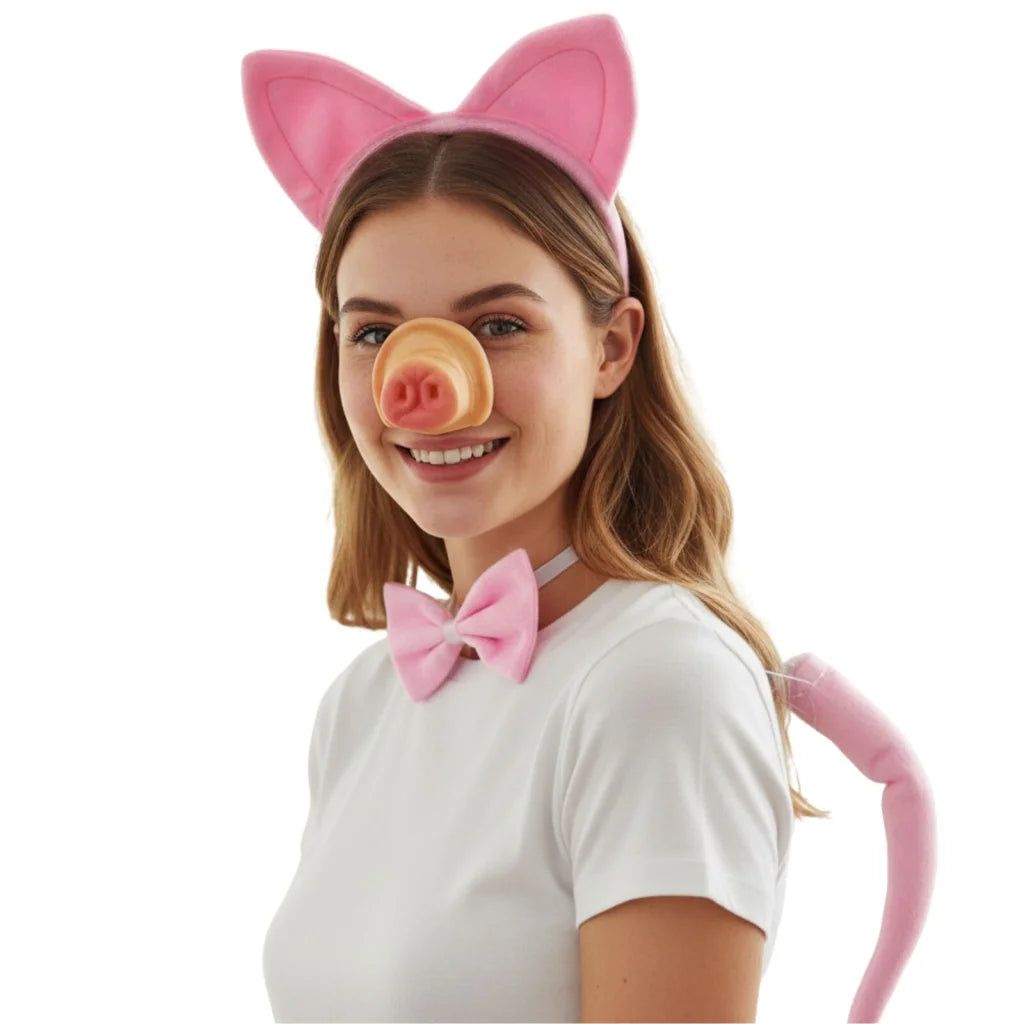 4pcs PIGGY SET Party Costume Accessories Animal Headband