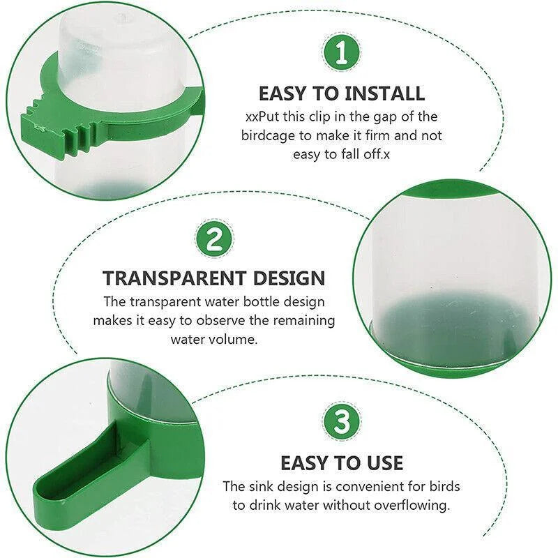 4Pcs/Set Drinker Food Feeder Water Clip For Cage Bird