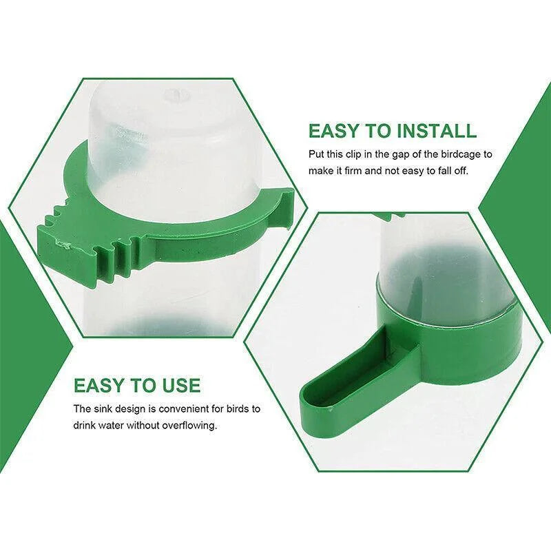 4Pcs/Set Drinker Food Feeder Water Clip For Cage Bird