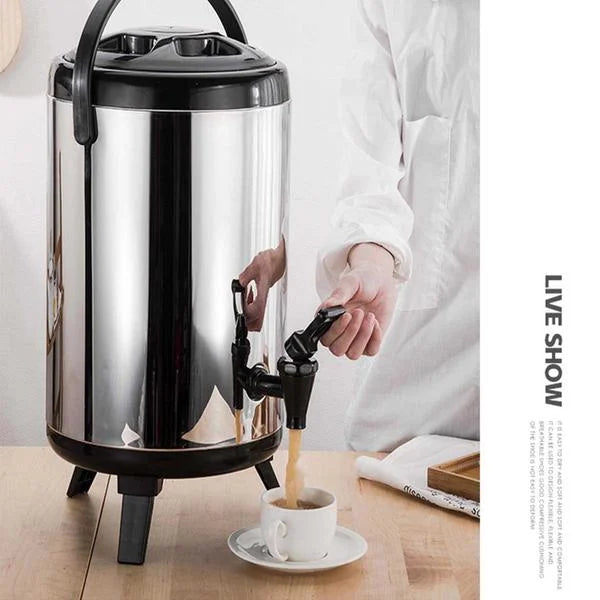 4X 10L Portable Insulated Cold/Heat Coffee Tea Beer Barrel Brew Pot with Dispenser - Premium