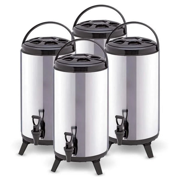 4X 10L Portable Insulated Cold/Heat Coffee Tea Beer Barrel Brew Pot with Dispenser - Premium