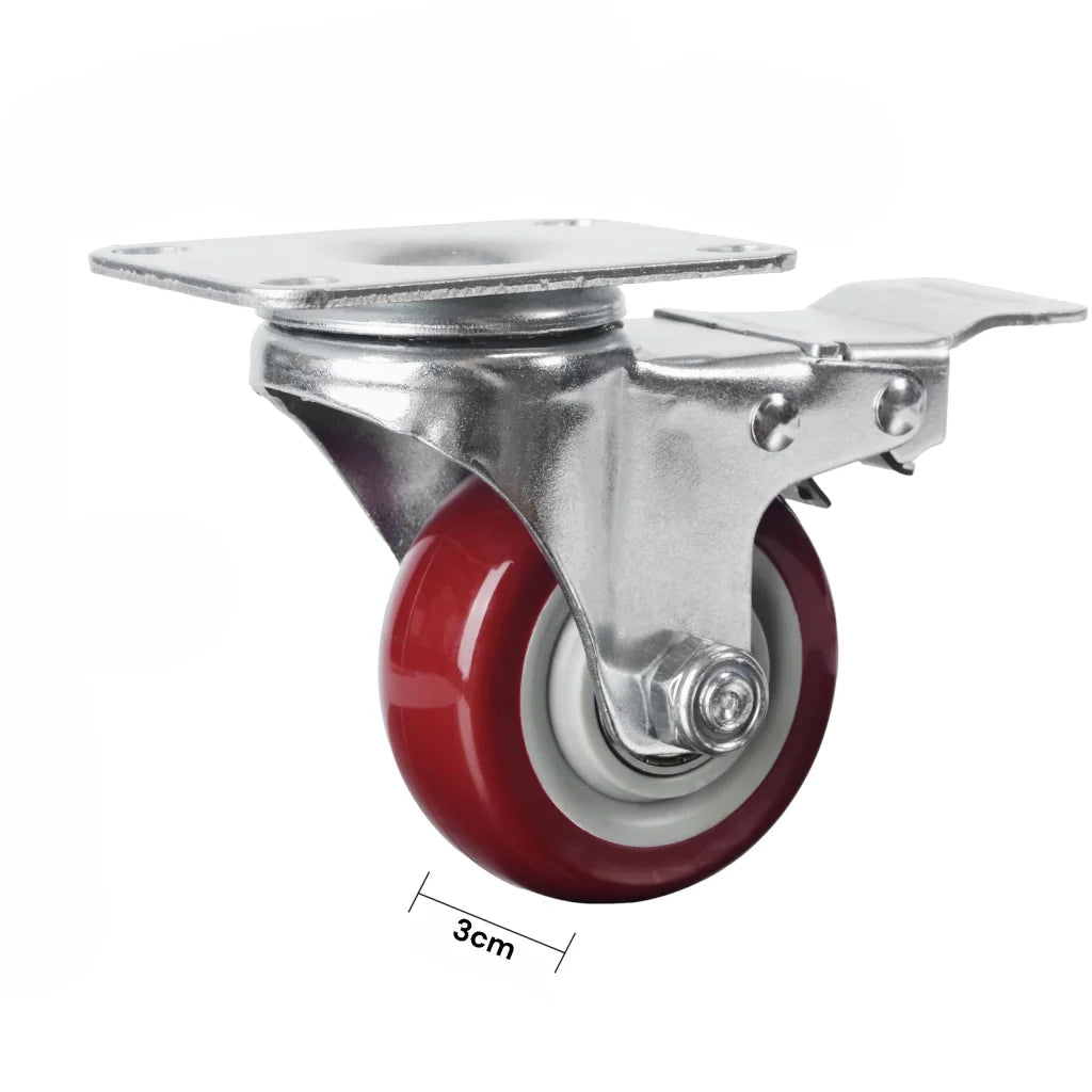 4x 3 inch Heavy Duty 2x Fixed + 2x Swivel Casters Load