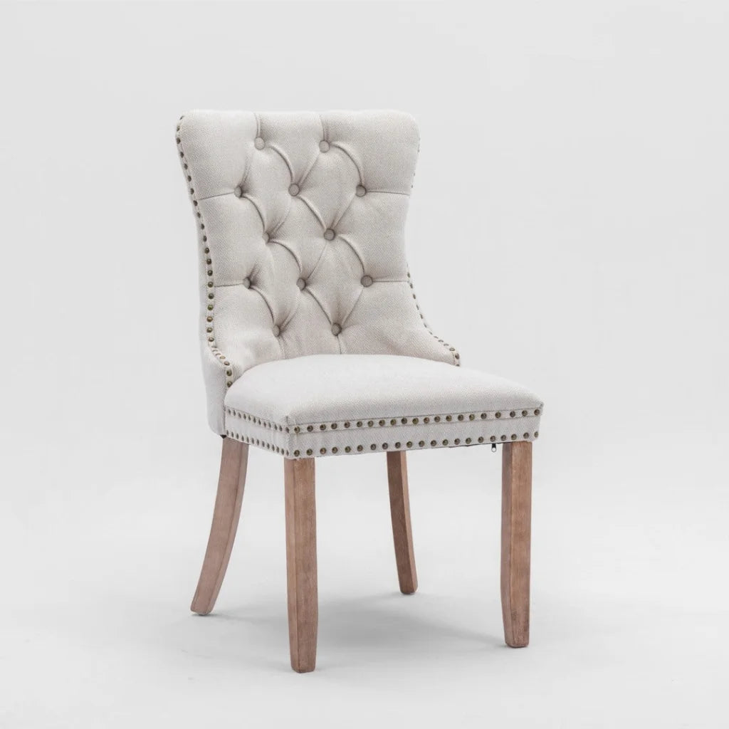 4x AADEN Modern Elegant Button-Tufted Upholstered Fabric