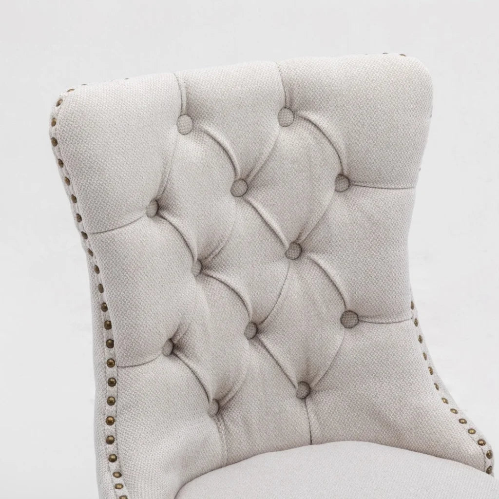 4x AADEN Modern Elegant Button-Tufted Upholstered Fabric