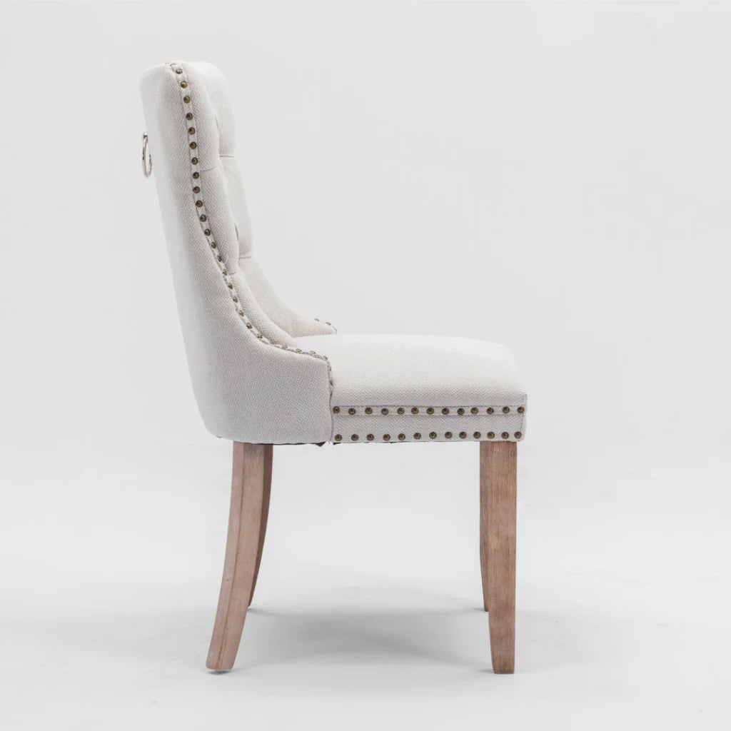 4x AADEN Modern Elegant Button-Tufted Upholstered Fabric