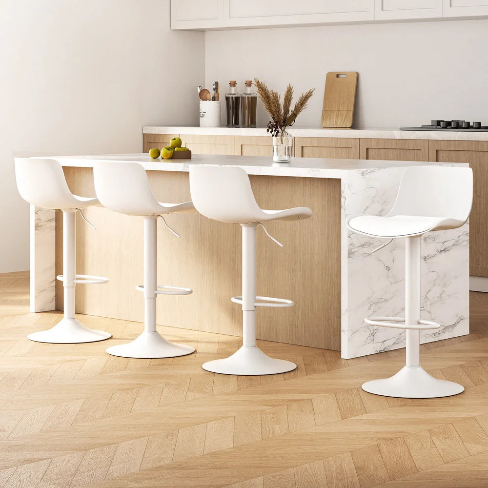 4x Artiss Bar Stools Kitchen Swivel Gas Lift Stool Leather