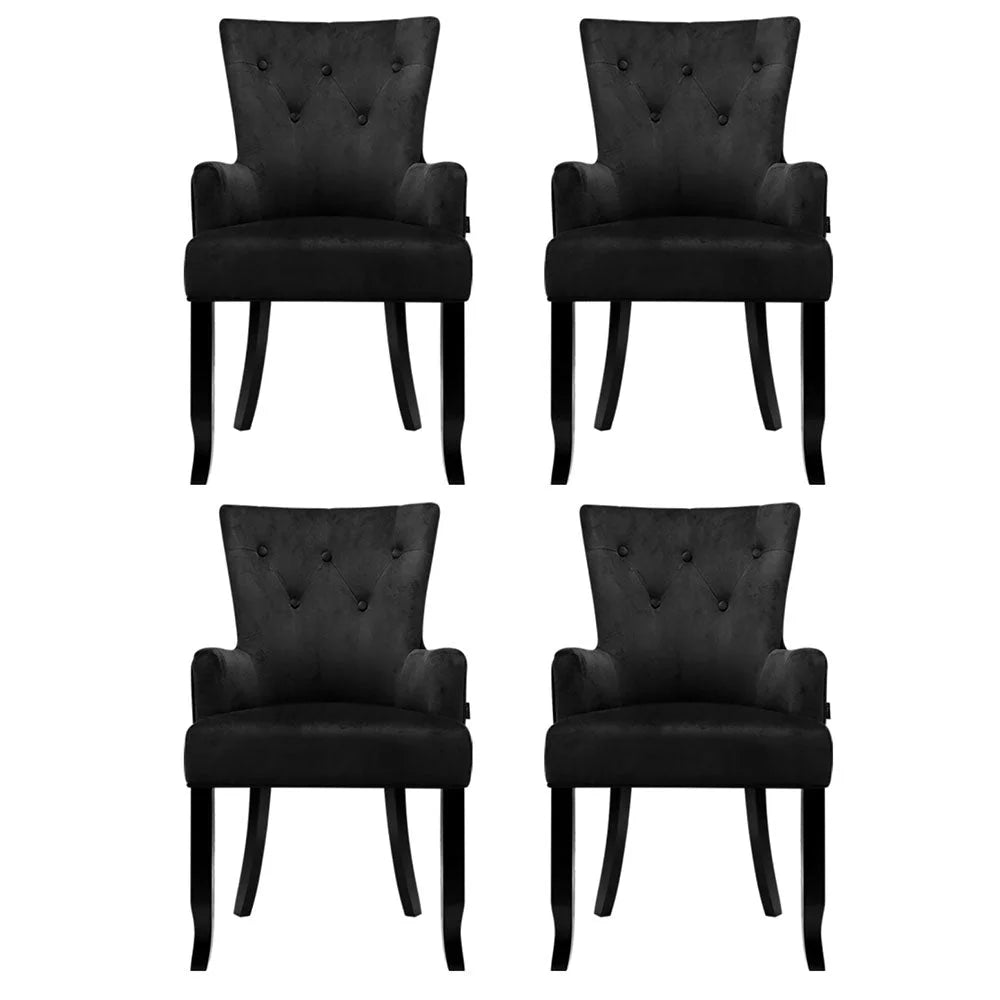 4x Artiss Dining Chairs Velvet French Provincial Armchair