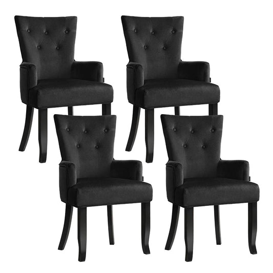 4x Artiss Dining Chairs Velvet French Provincial Armchair