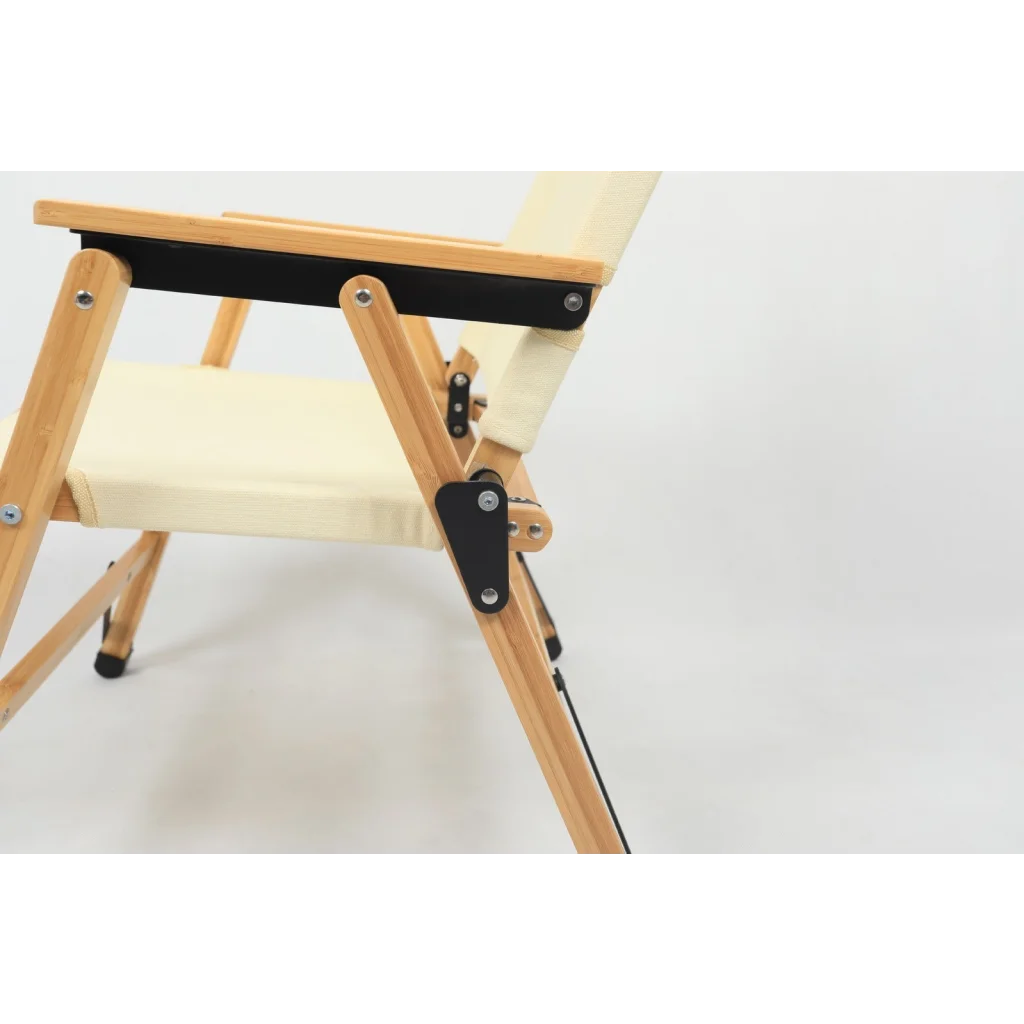 4x Bamboo Canvas Foldable Outdoor Camping Chair Wooden