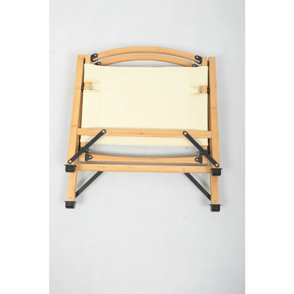 4x Bamboo Canvas Foldable Outdoor Camping Chair Wooden
