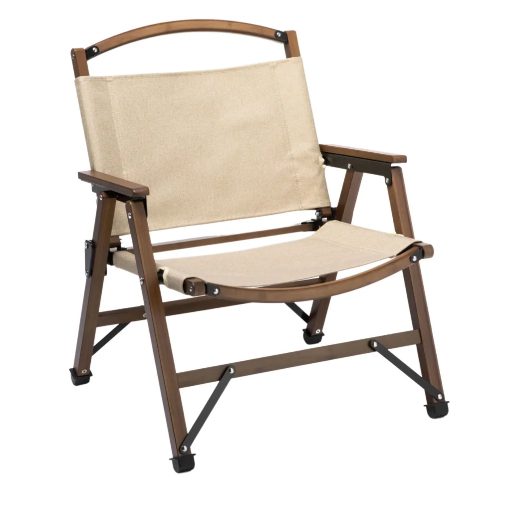 4x Bamboo Foldable Outdoor Camping Chair Wooden Travel