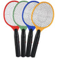 Bug zapper racket with adjustable supports and fitted brackets