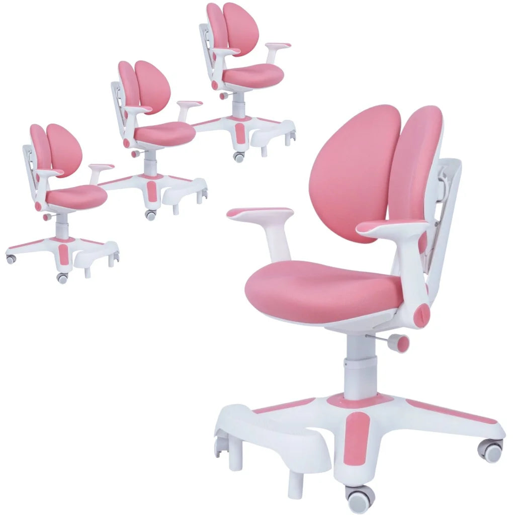 4x Ergonomic Children Kids Study Chairs Height Adjustable