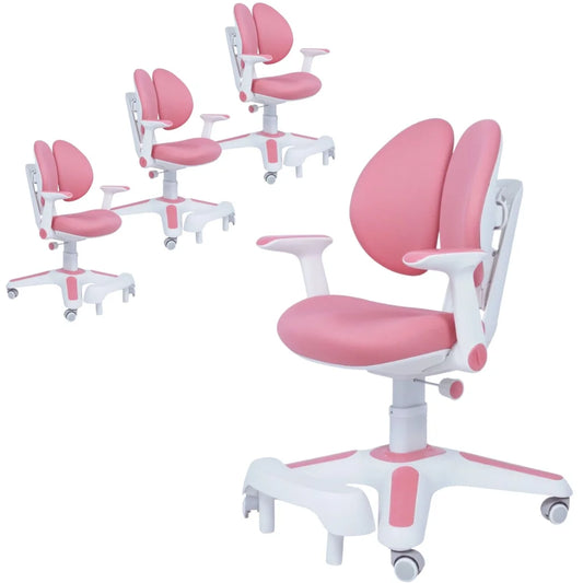 4x Ergonomic Children Kids Study Chairs Height Adjustable