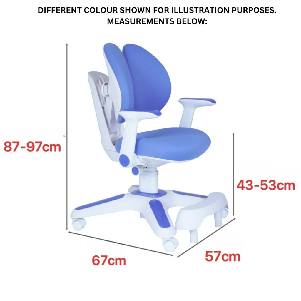 4x Ergonomic Children Kids Study Chairs Height Adjustable