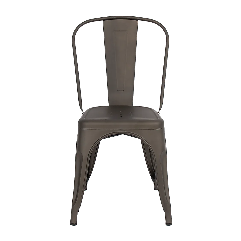 4x Kitchen Dining Chairs Stackable Vintage Metal Chair