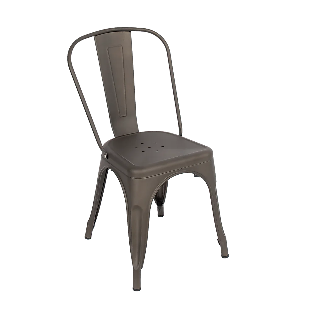 4x Kitchen Dining Chairs Stackable Vintage Metal Chair
