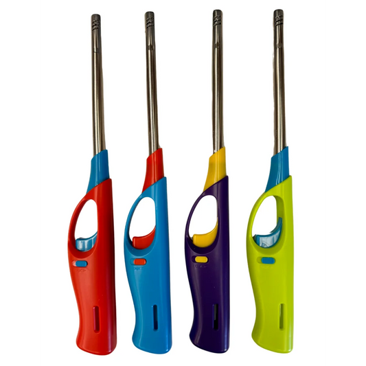4x Long Gas Lighter for BBQ Kitchen Cigarette w/ Safety