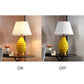 4X Textured Ceramic Oval Table Lamp with Gold Metal Base White - Premium