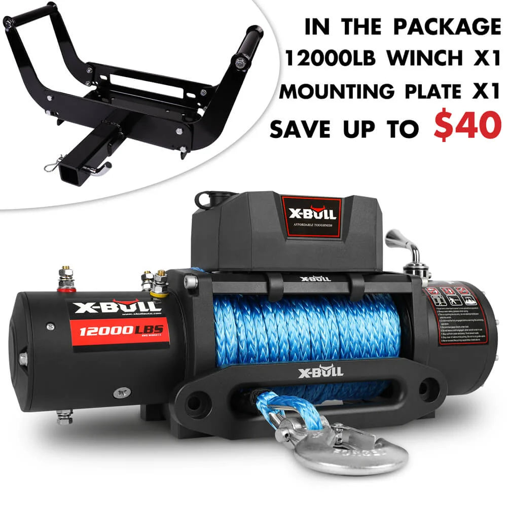 4x4 Winch 12V 12000LBS Synthetic Rope 4WD Car with Winch
