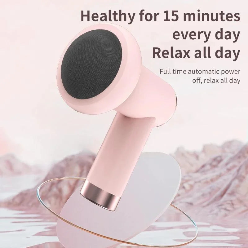 5-Head Handheld Massage Gun For Fat Pushing - Pink - Health