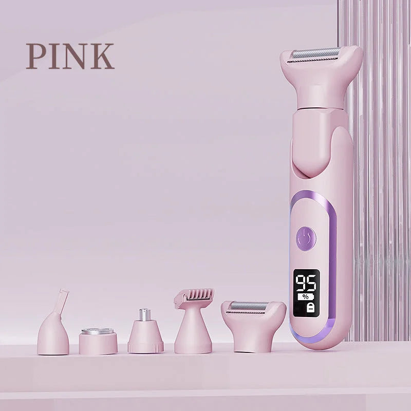 5-in-1 Electric Lady Shaver & Grooming Kit - LCD Display