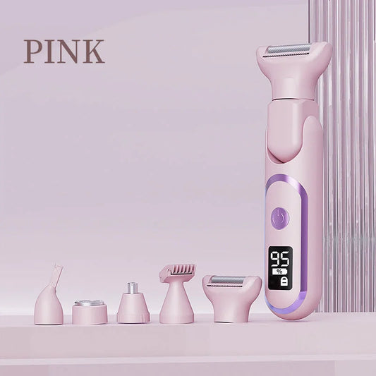5-in-1 Electric Lady Shaver & Grooming Kit - LCD Display