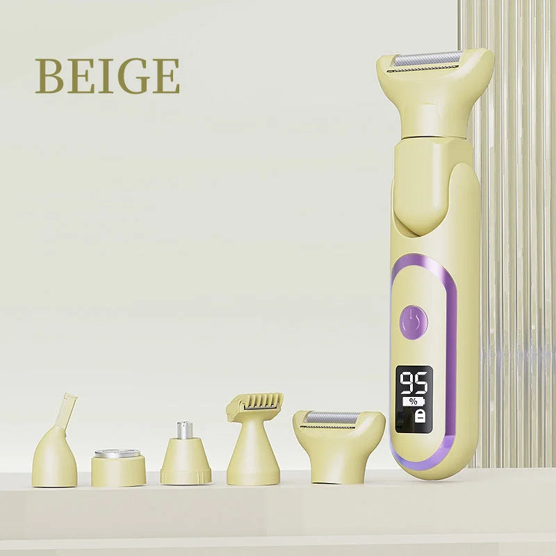 5-in-1 Electric Lady Shaver & Grooming Kit - LCD Display