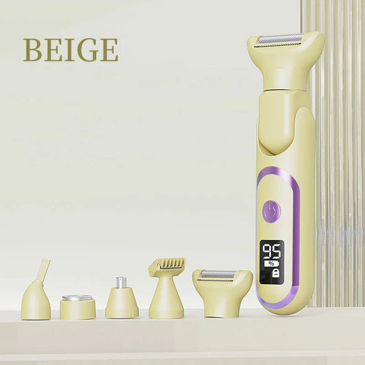 5-in-1 Electric Lady Shaver & Grooming Kit - LCD Display