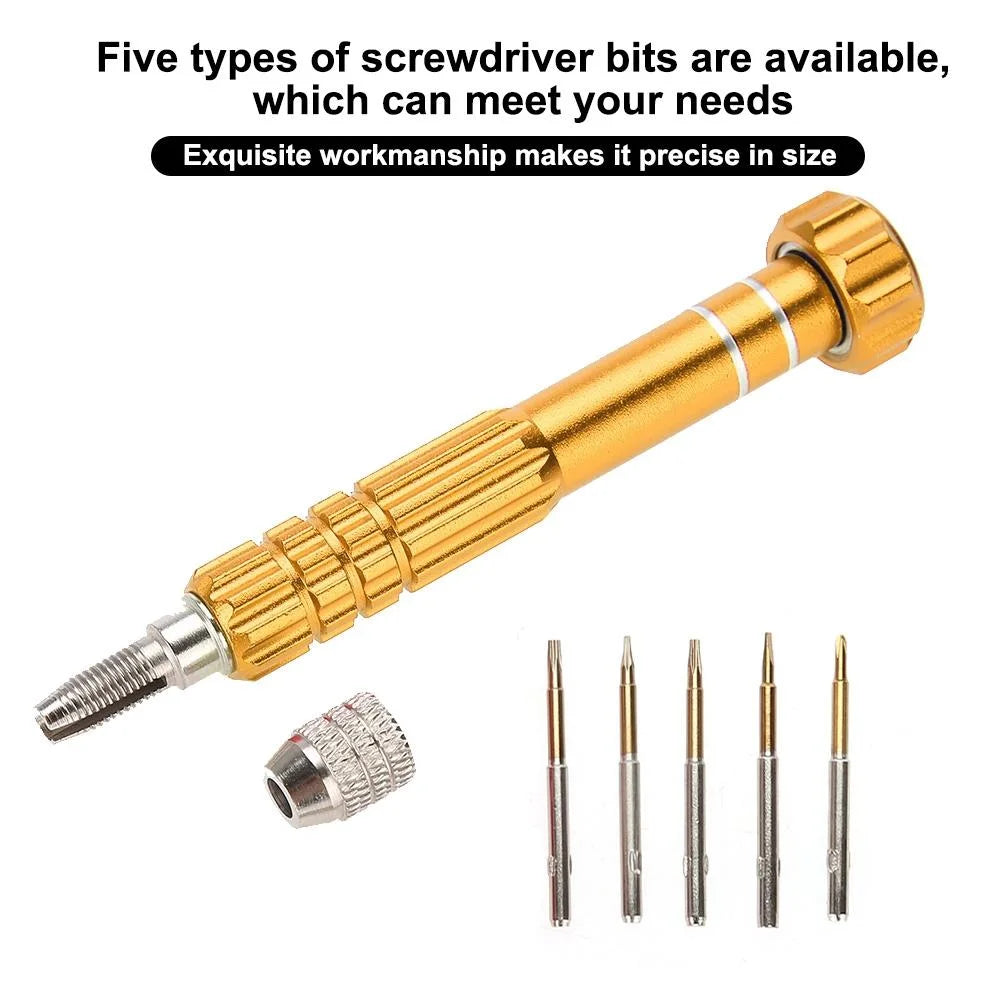 5-In-1 Gold Series Screwdriver Set - T5 T6 1.2 1.5 0.8 Sizes-1915197588437602308