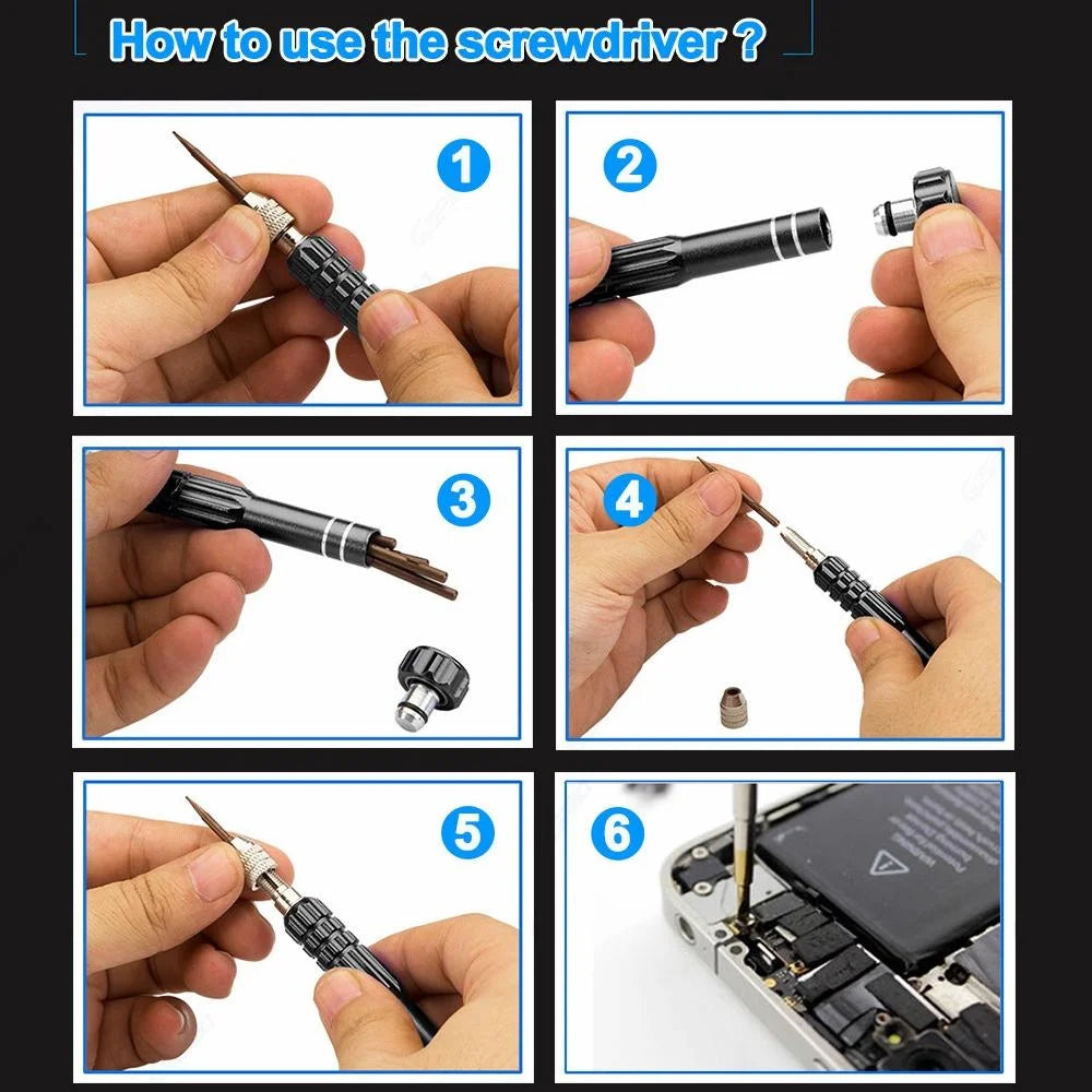 5-In-1 Gold Series Screwdriver Set - T5 T6 1.2 1.5 0.8 Sizes-1915197588437602311
