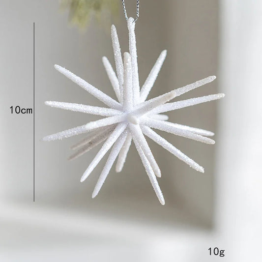5-PCS White New Christmas Ornament - Starburst Hanging
