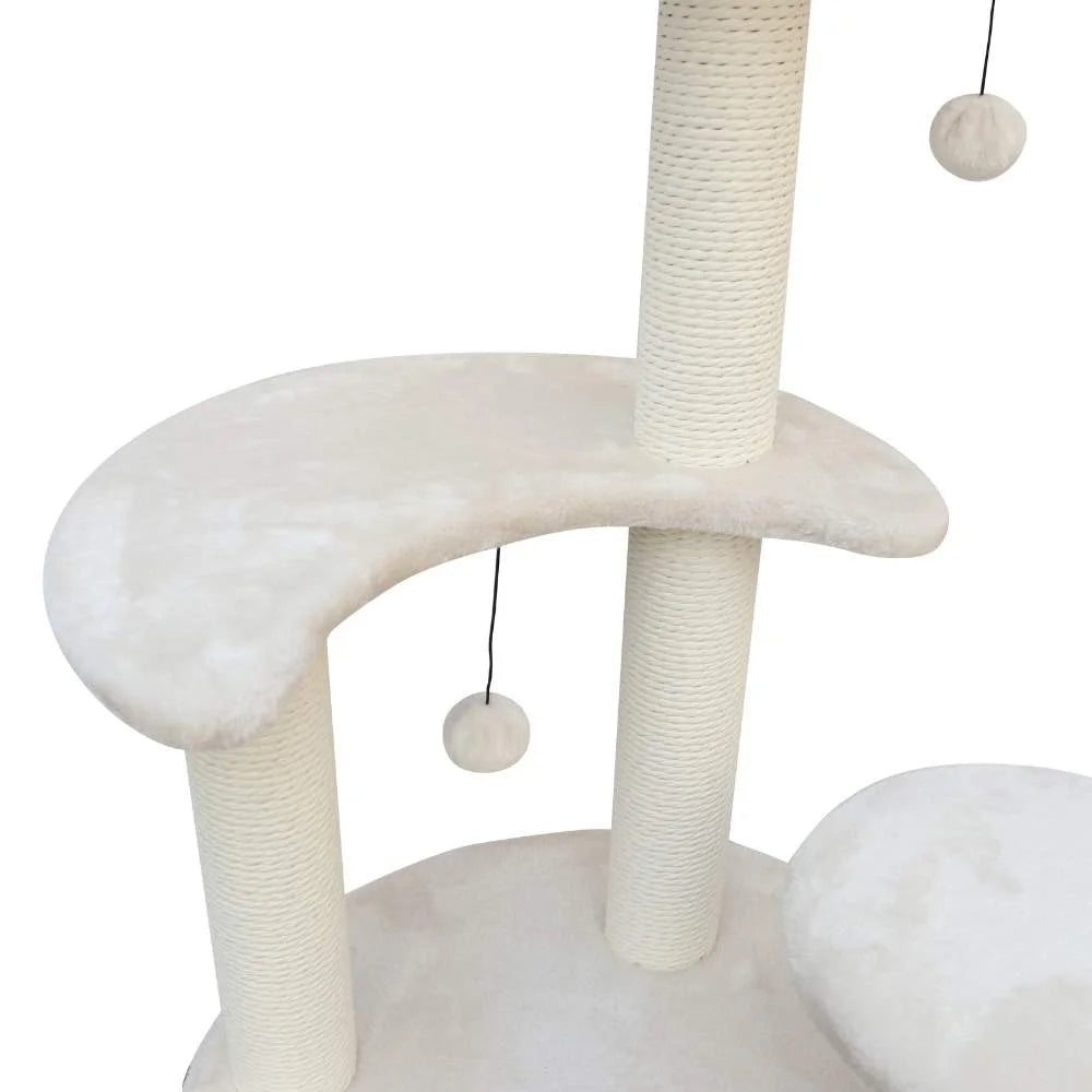 5-Platform Plush and Wicker Cat Tree - Pet Care