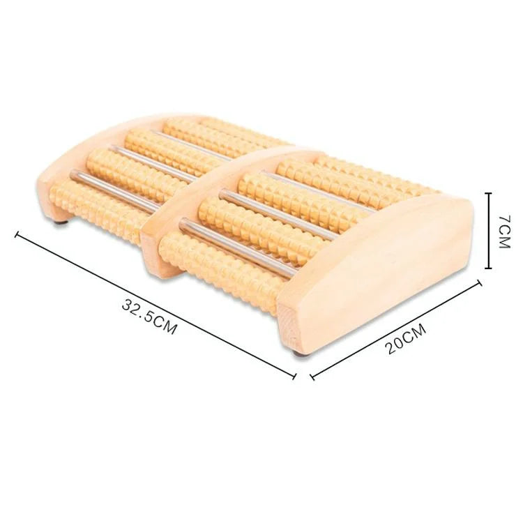 5-Row Solid Wood Foot Massager Non-Slip & Thickened