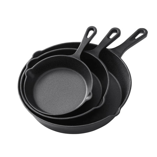 5-star chef Non Stick Frying Pan Cast Iron 3PCS - Home &