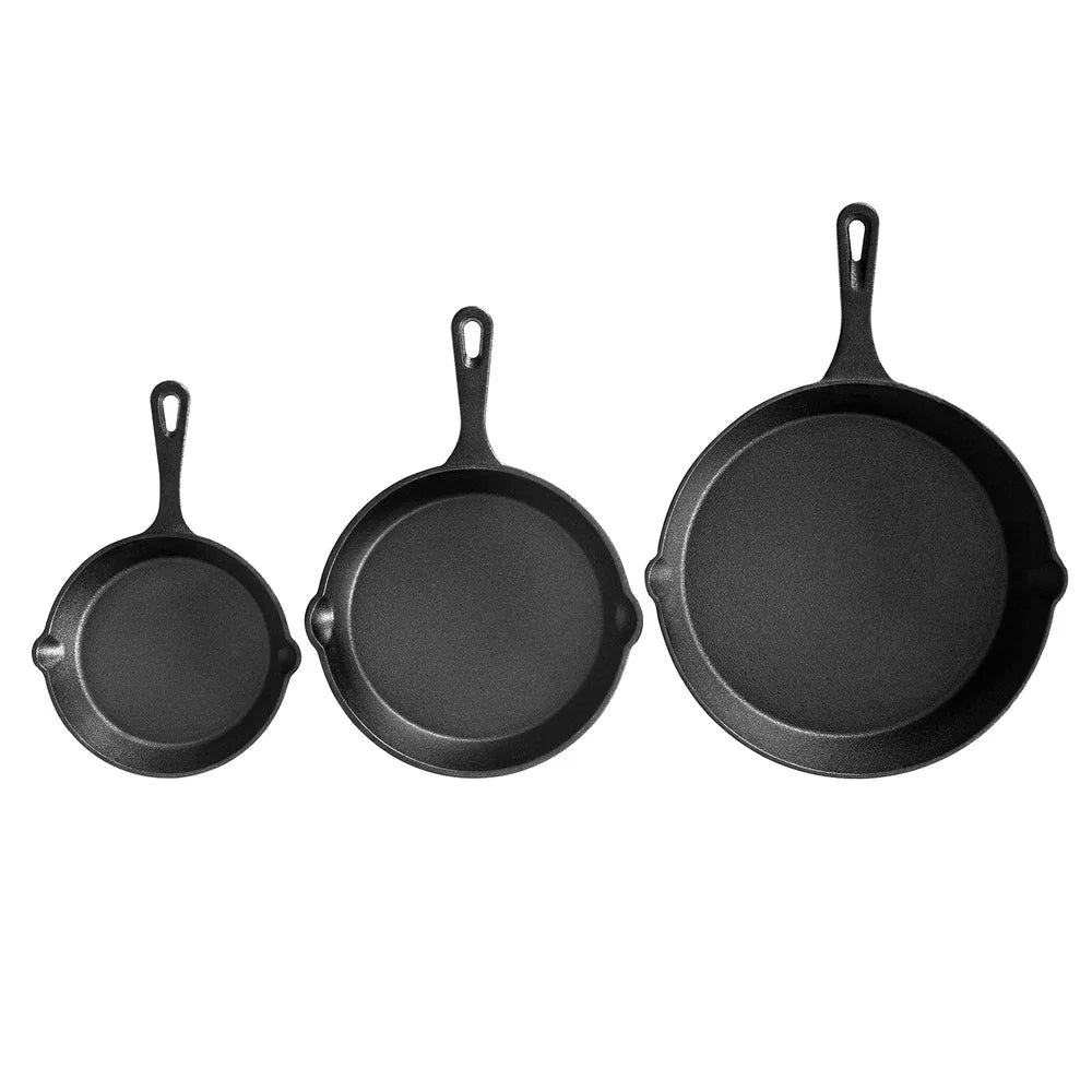 5-star chef Non Stick Frying Pan Cast Iron 3PCS - Home &