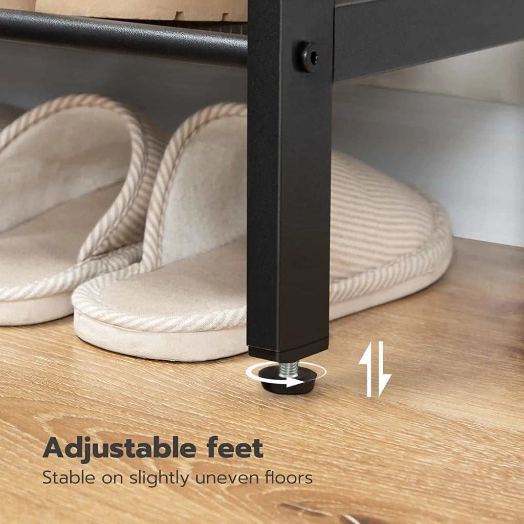 5-Tier Shoe Rack Industrial Shoe Organizer Storage Bench