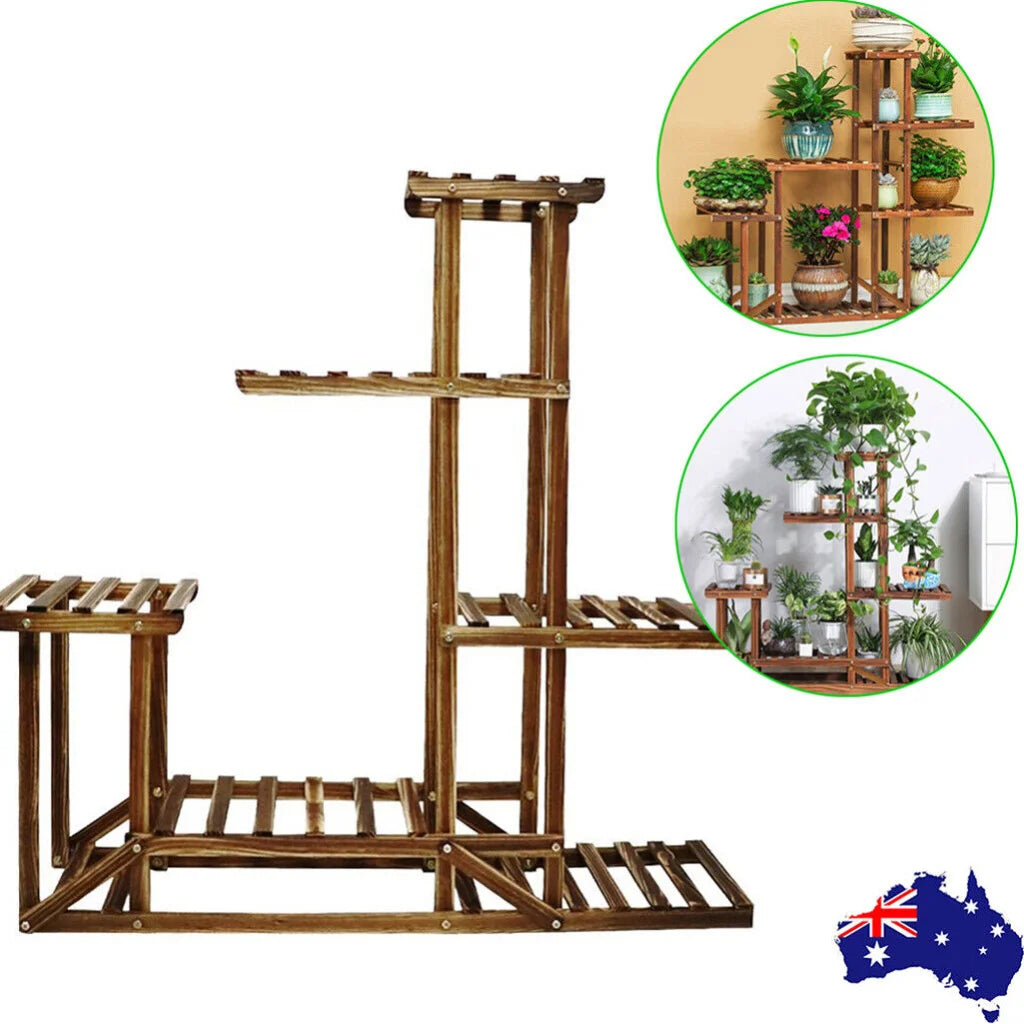 5-Tier Wooden Plant Stand Flower Display Shelf Indoor