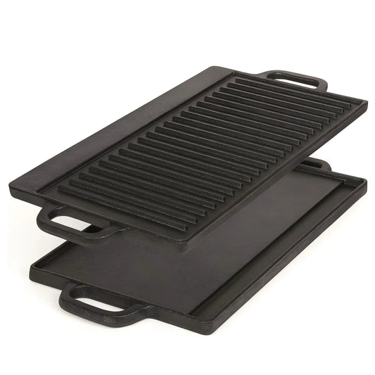 50 cm Reversible Cast Iron Grill & Griddle -Dual-Sided