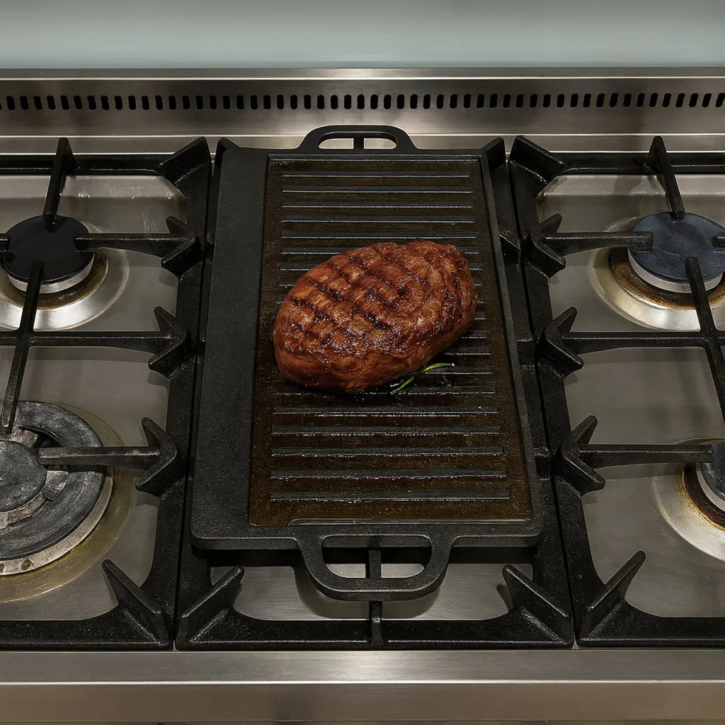 50 cm Reversible Cast Iron Grill & Griddle -Dual-Sided