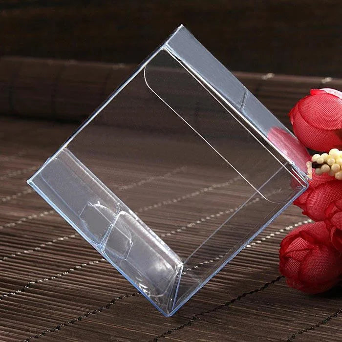 50 Pack 10cm Square Cube PVC Box - Product Showcase Clear