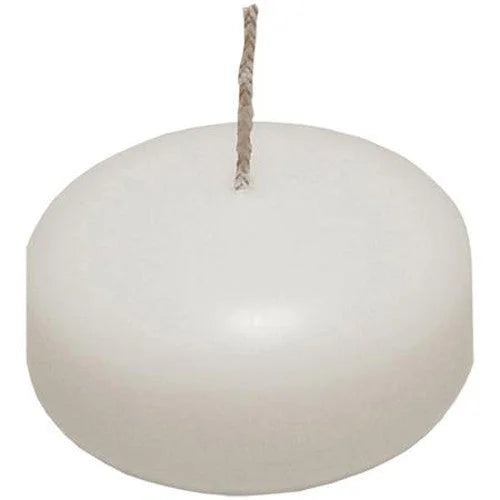 50 Pack 4 Hour White Floating Candles - 4cm Diameter