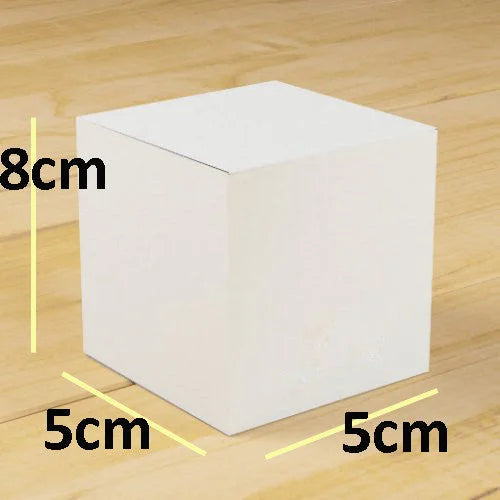 50 Pack White 5x5x8cm Square Cube Card Gift Box - Folding