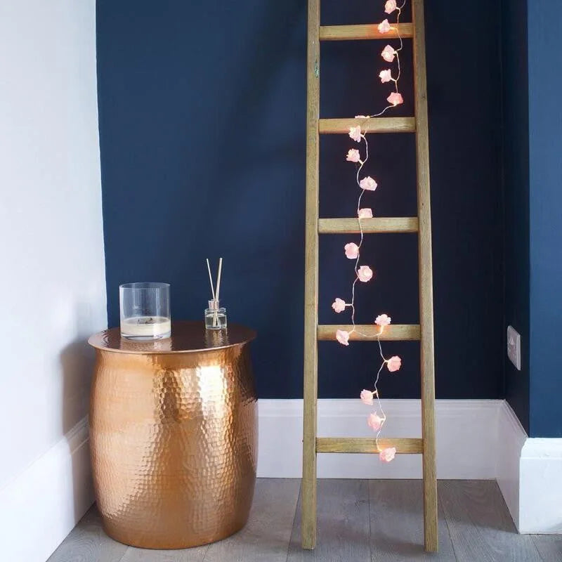 50 Pink Rose 3D Fairy Lights 5M LONG String Battery (AA)